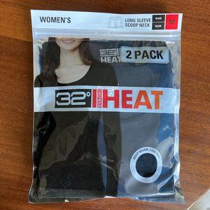 NWT 32° Heat Long Sleeve Scoop Neck Black Shirts
